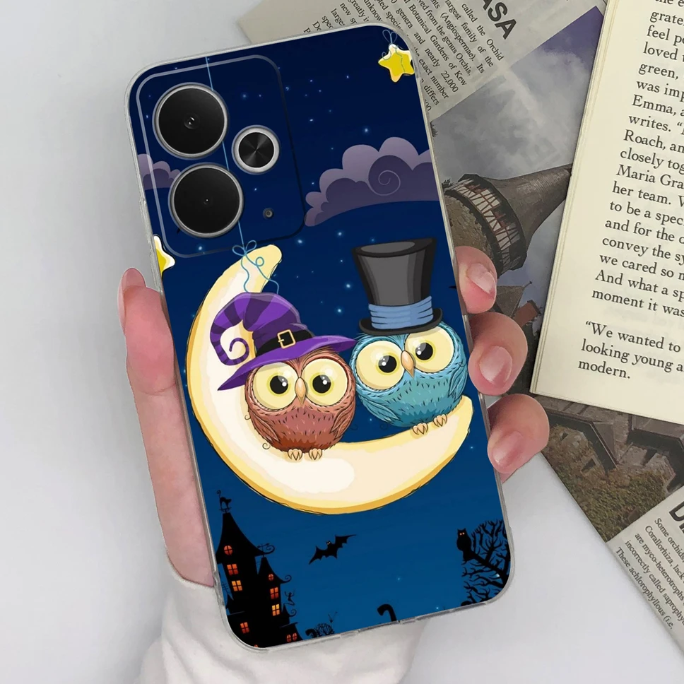 Chic Transparent TPU Silicone Phone Case with Lovely Design Patterns