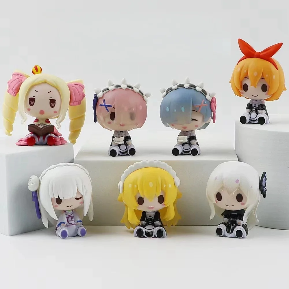 1 Zoll süße Re Zero Figur Emilia Ram Statuen Kawaii Re:Zero Action Figur Puppe Schreibtisch Dekor Dekoration Home Ornament Spielzeug Geschenk