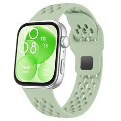 Breathable Mesh Silicone Watch Strap with Reserve Buckle for Fit4pro (Green)