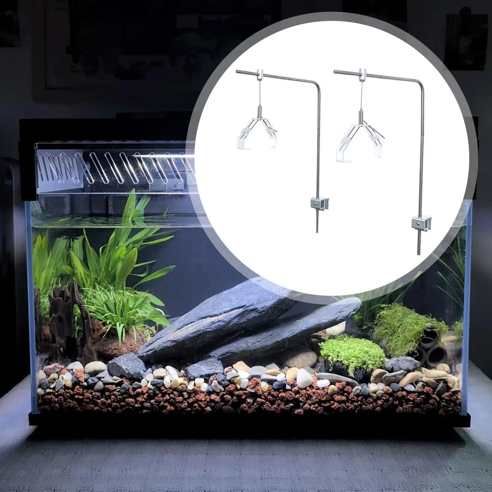 2Pcs Aquatic Plant Lighting Holder, Aquarium Light Bracket Mount for Marine Tanks, Fish, Aquatic Plants, Saltwater