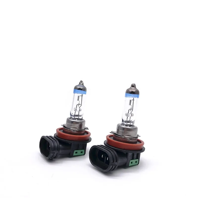 2개입 H11 자동차 할로겐 전구 12V 자동차 전구 3800K 플래티넘 헤드 55W 헤드라이트 램프 상향등 및 하향등 안개등 전구 웜옐로우