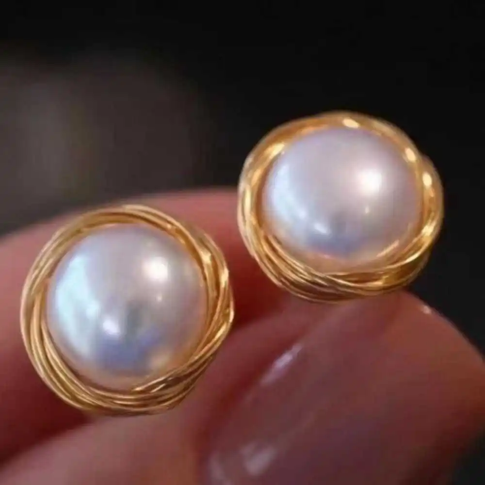 

Пара пресноводных жемчужин, белые серьги в стиле барокко, жемчужные булочки на пару, праздничные подарки, крючок, рождественские красивые крючки, модные свадебные