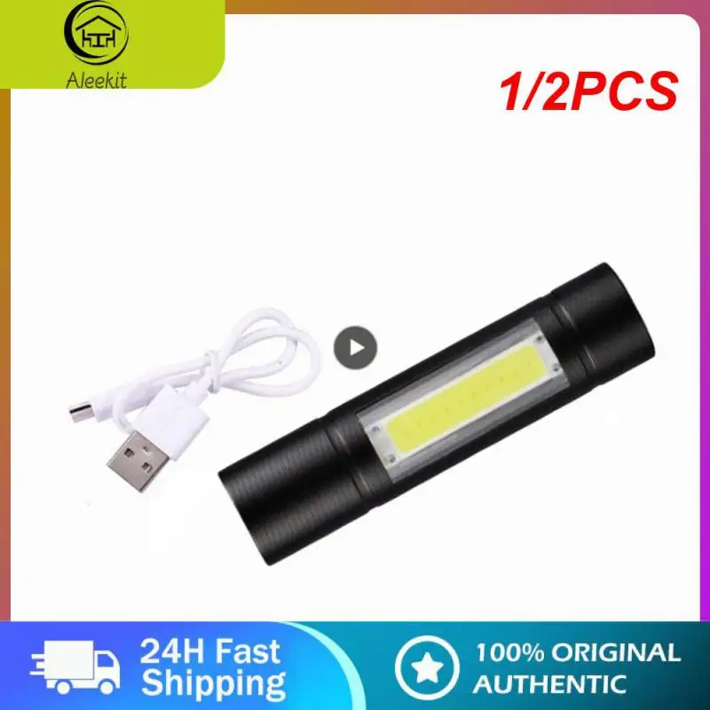 

1/2 шт., светодиодный мини-фонарик с зарядкой от USB