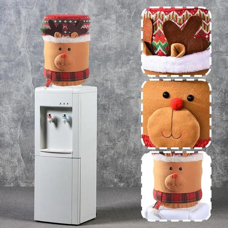 Water Dispenser Cover Christmas Drinking Barrel Dust Protector Stretchy Water Bucket Dust Defense Reusable Dispenser