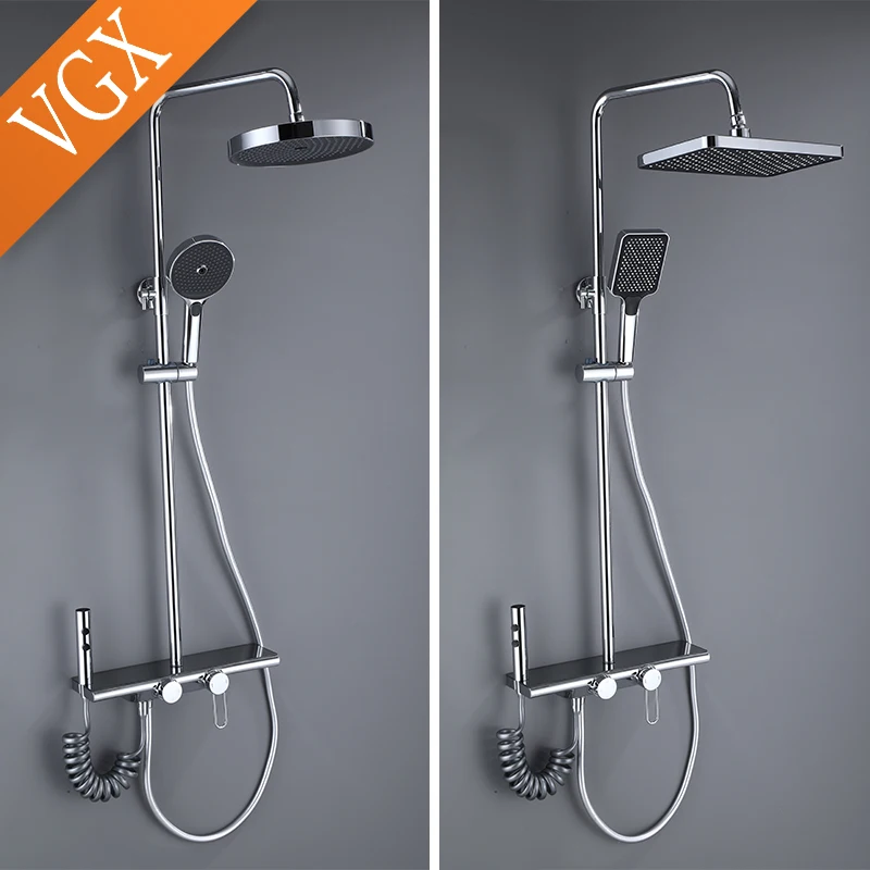Shower Set Luxury Chrome Four-function Bathroom Faucet