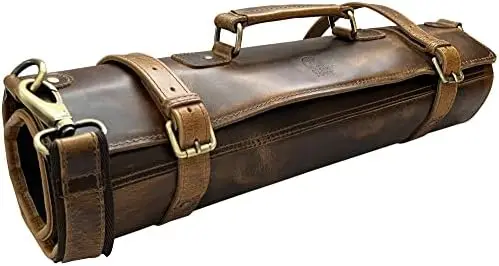 

Knife Roll Storage Bag | Elastic and Expandable 11 Pockets with Tool Pouch | Adjustable/Detachable Shoulder Strap | Travel-Frien