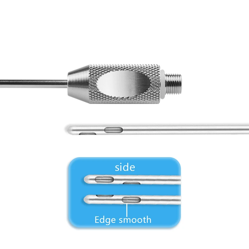 

Stainless Steel Liposuction Cannula 90 Degree Double Holes Micro Cannula Threaded Handle Fat Transfer Tool