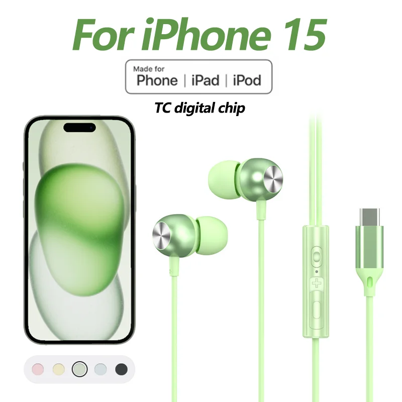 Per Iphone 15 Pro Max Usb Tipo C 3.5Mm In-Ear Hifi Music Cuffie Cablate Per Samsung Galaxy S24 23 22 21 Ultra Xiaomi Auricolare
