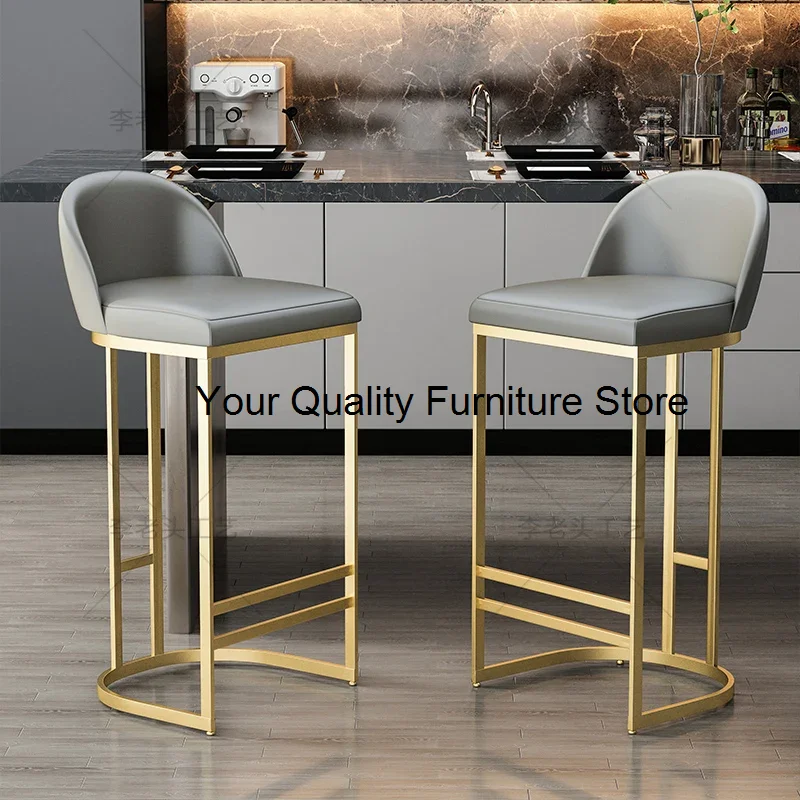 

Скандинавский Золотой роскошный минималистичный офисный высокий барный стул, обеденный мягкий эргономичный офисный стул, Парикмахерская мебель для бара XY50BC