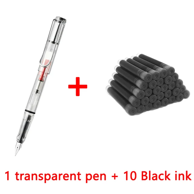 1 pen+10 ink Kawaii Fountain pen calligraphy Multi-function pen 0.38mm EF Nib school supplies stationery pens 20