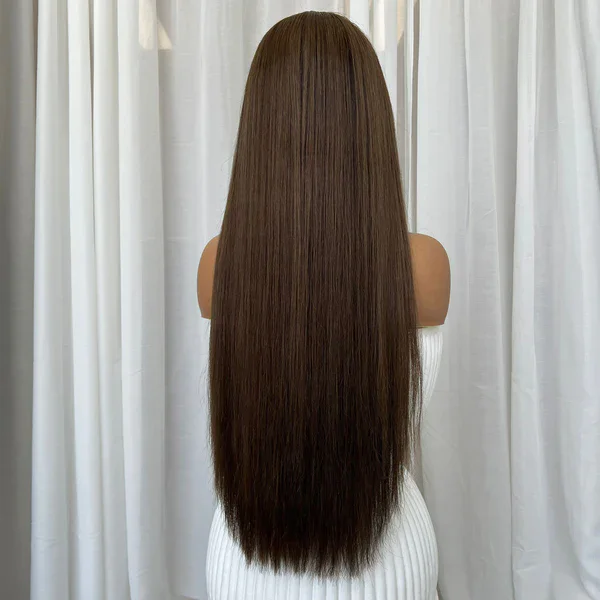 Fantasy Beauty High Quality Glueless Lace Front Synthetic Hair Wigs for Women Light Cool Brown Color Cosplay Lace Wigs Natural