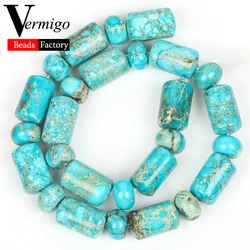 Elegant Natural Lake Blue Sea Sediment Jasper Abacus Beads (Lake Blue)