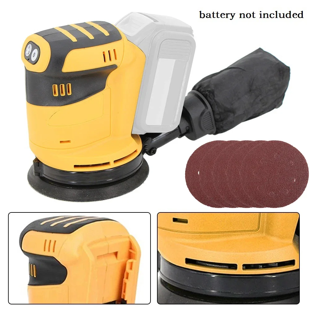 125mm Brush Motor Cordless Orbital Sander Wood Grinder Wood Metal Waxing Polishing Grinding Machine For Makitas 18V Battery