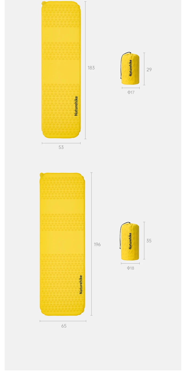Naturehike R 3,5 selbstaufblasende Matratze, zusammenklappbar, aufblasbar, Schaumstoff-Isomatte, 20D-Nylon, TPU, Campingmatte, leicht, für Strand, Reisen – Detail 14