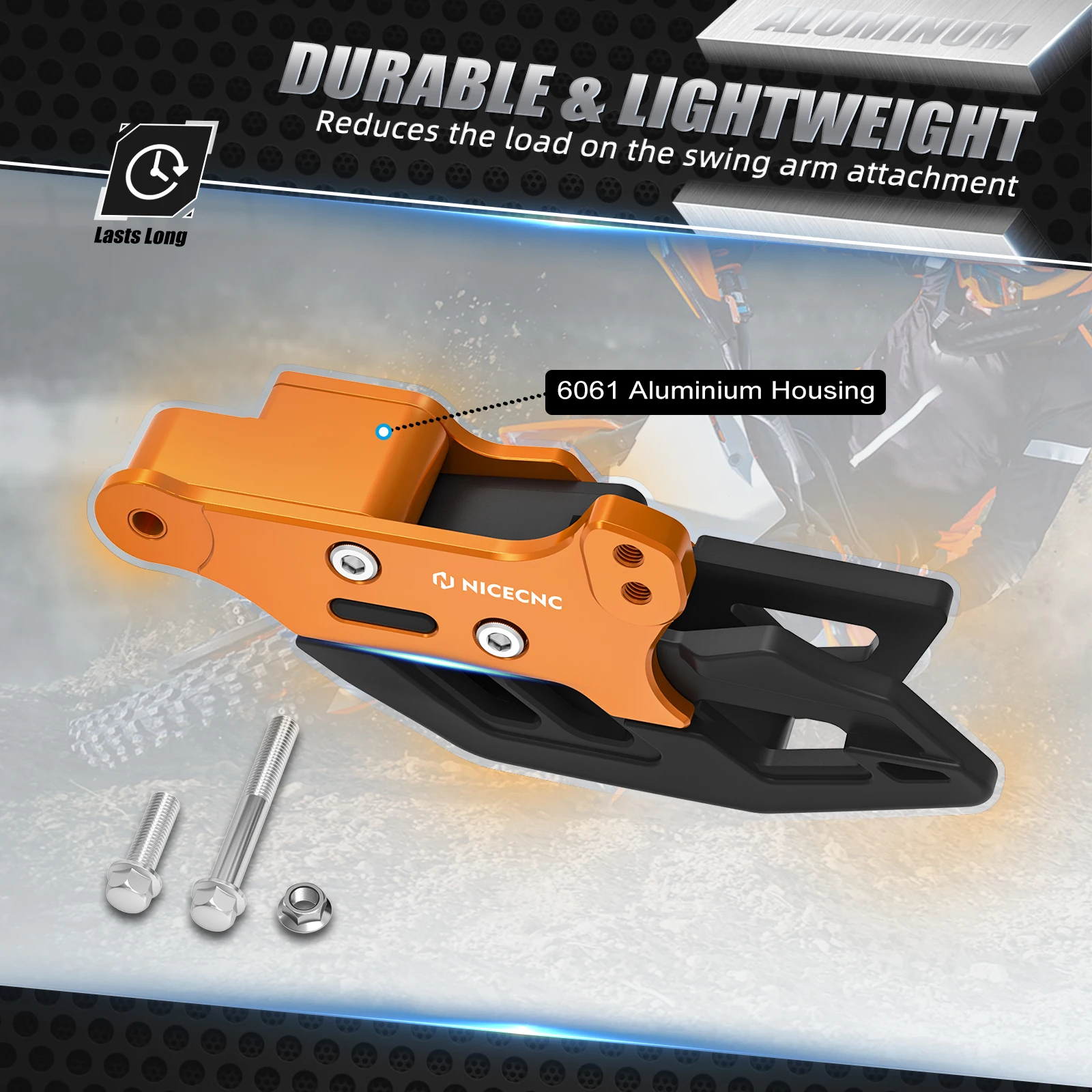 NICECNC für KTM 790 890 Adventure 2019–2024, 390 Adventure 2020–2024, 250 Adventure 2020–2021, Kettenführungsblock – Detail 6