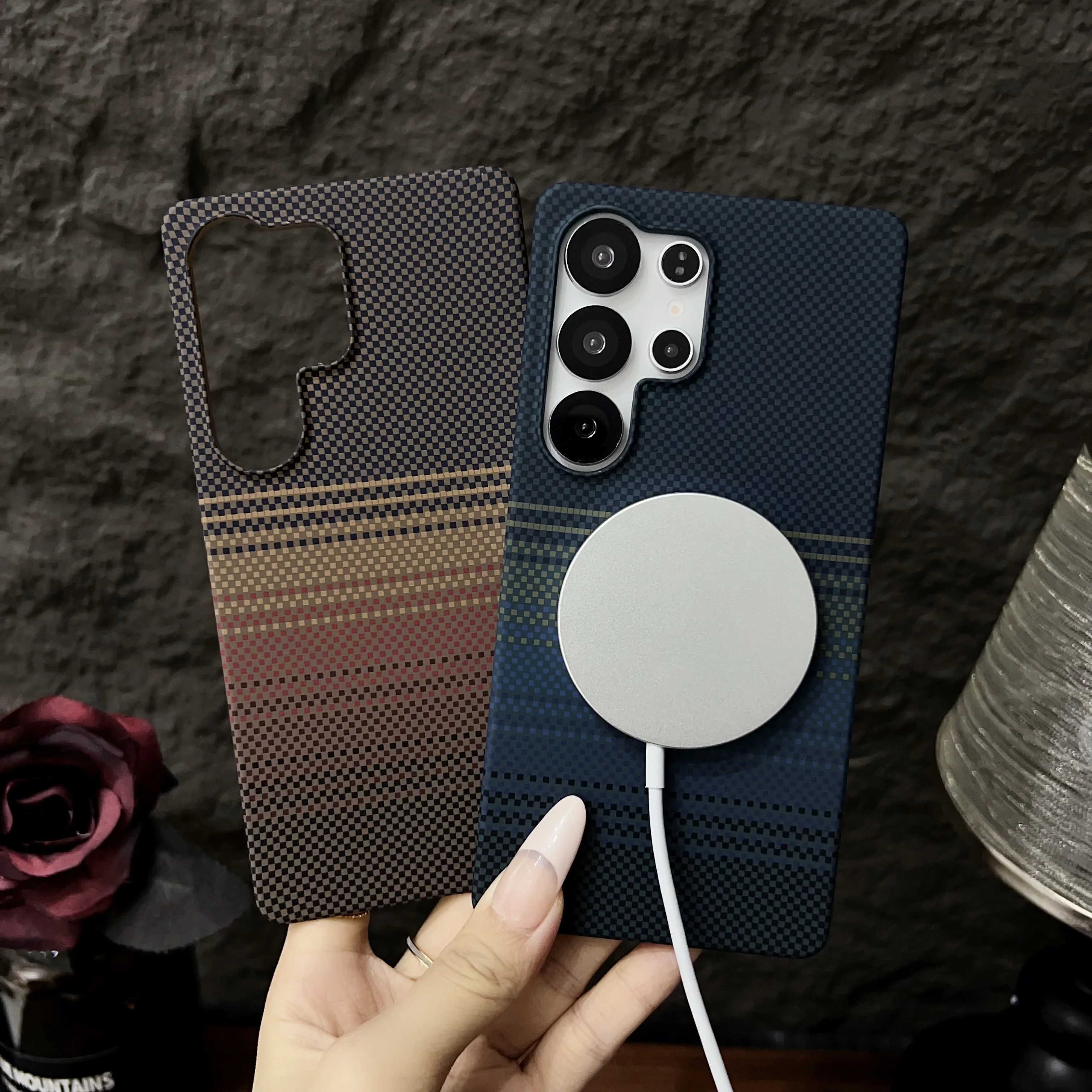Ultra-Thin MagSafe Carbon Fiber Case - Wireless Charging Shockproof PC Cover