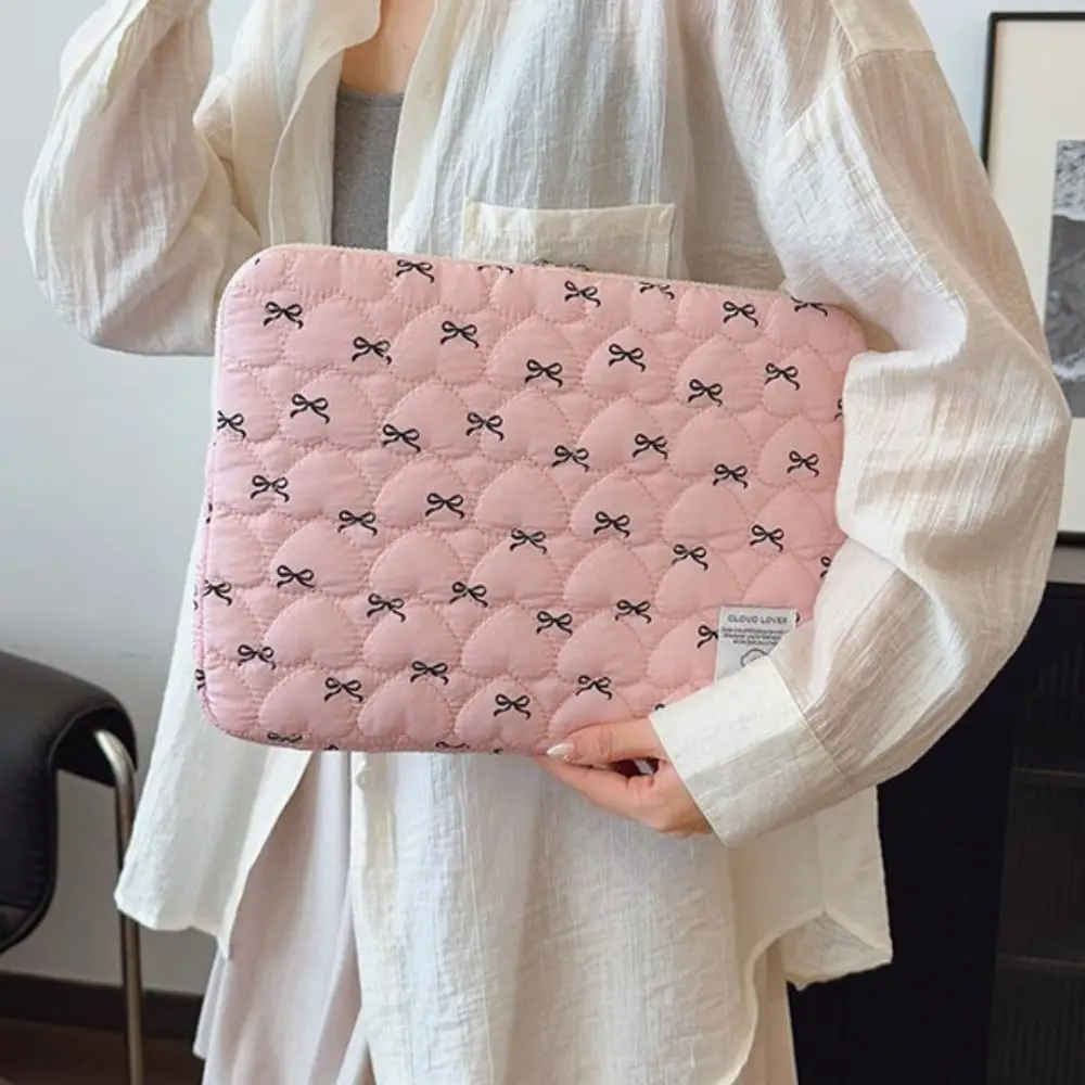 Bow Print Love Embroidery Laptop Sleeve Protective Case