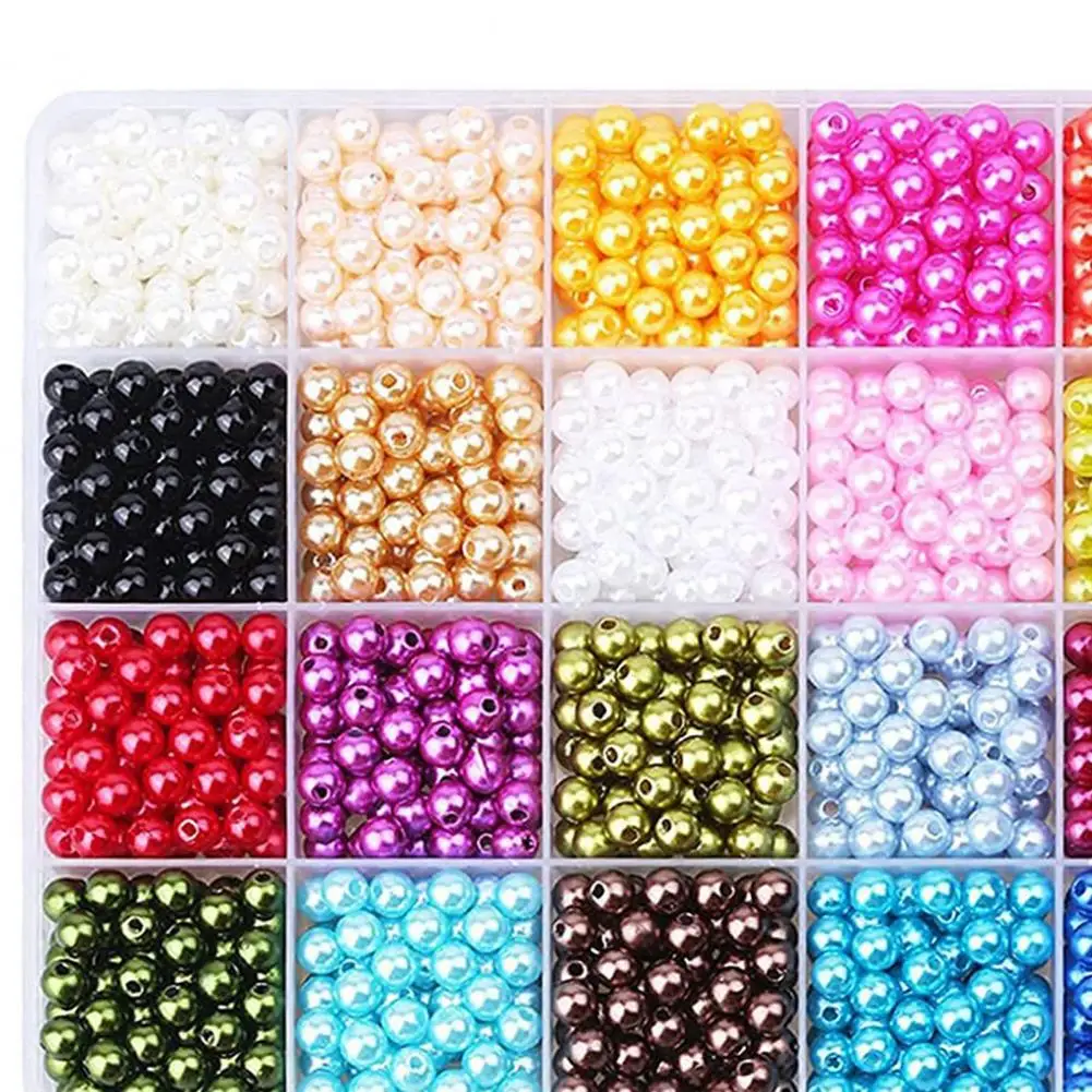 1960Pcs Round Beads Circle Beads Colorful Jewelry Colored Beads Necklace  Beads Colorful Beads Color Beads Artificial Beads Loose Beads Round Craft