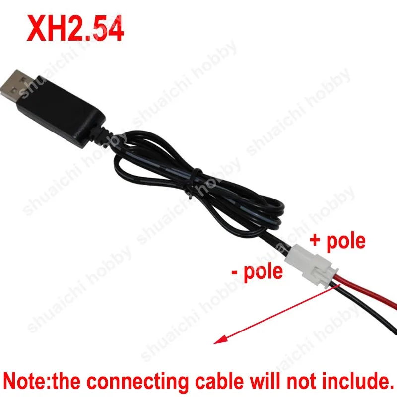 1PCS Foam Hand Throwing Glider 3.7V USB Charging Cable JST 51005 XH2.54 PH2.0 SM Plug Charger Adapter Wire for RC Plane Drone