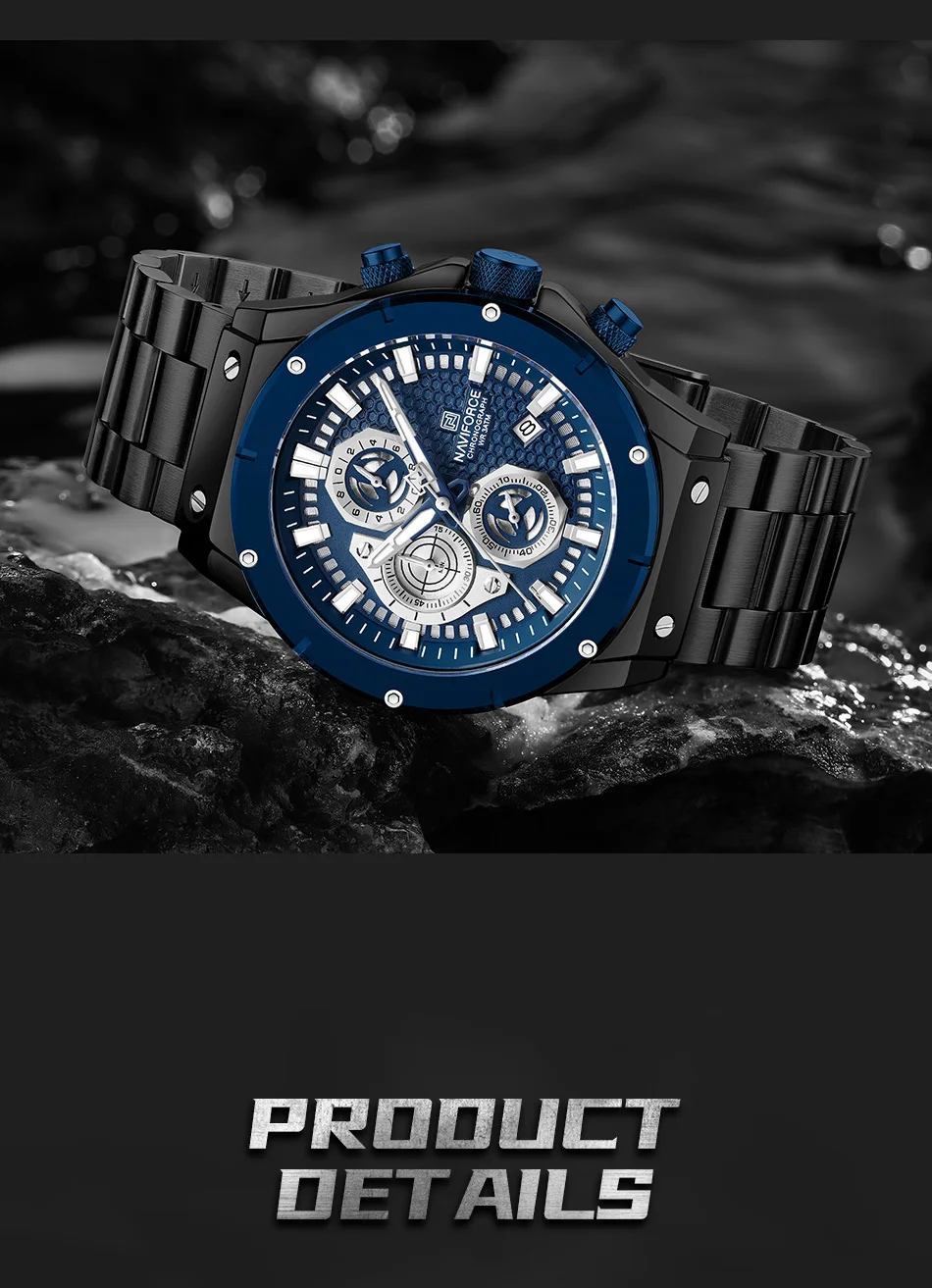 Naviforce 8026 Chronograph Stainless Steel Watch description image 8