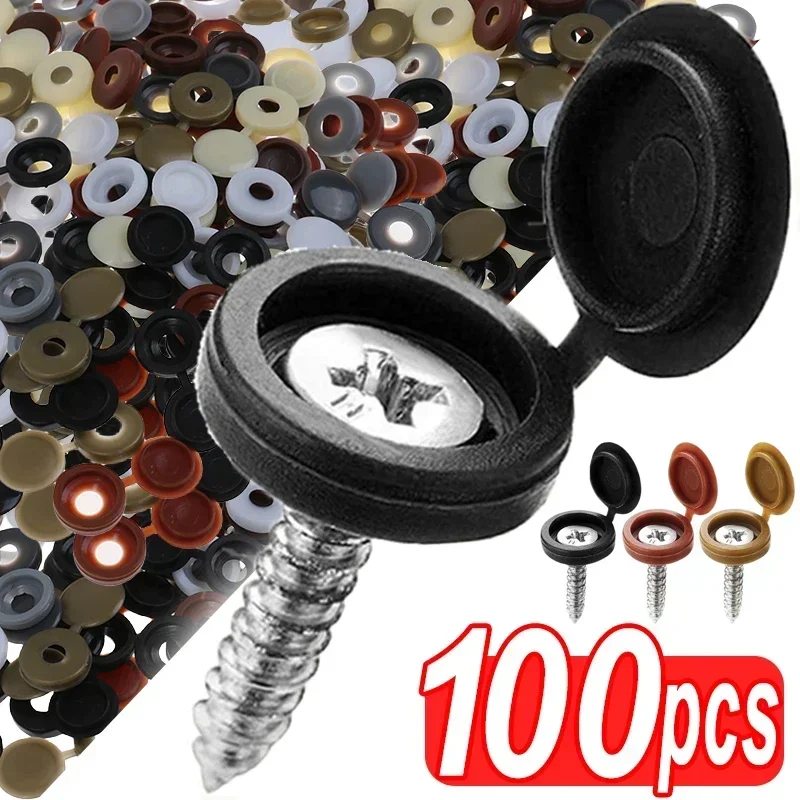 

Hinged Plastic Screw Cap Cover Fold Snap Protective Cap Button Nuts Bolts Fixing Caps For Furniture Decorative Hardware