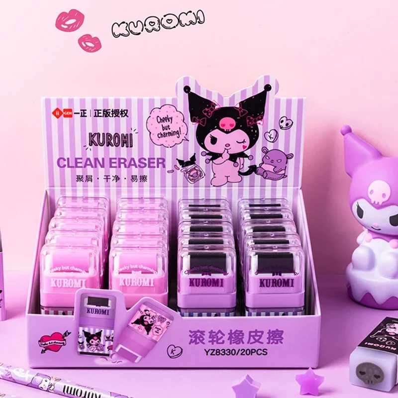 Sanrio Kawaii Kuromi Cartoon gumka do mazania z rolką