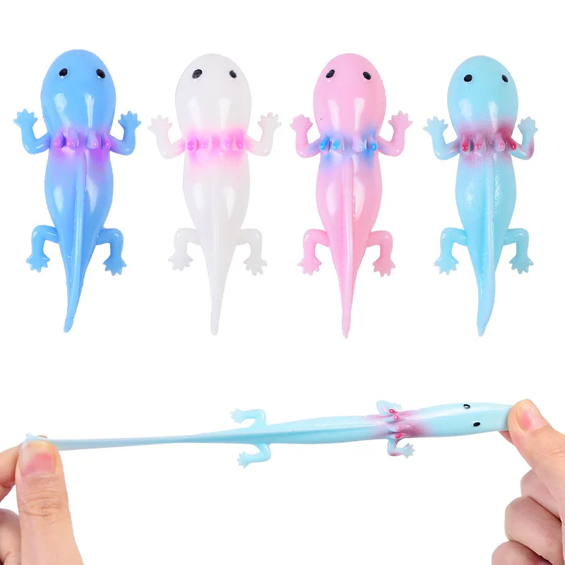 5pc Catapult Launch Salamander Finger Slingshot Toys Bouncy Trick Toys Kids Stress Relief Funny Stretchy Catapult Toy Party Gift