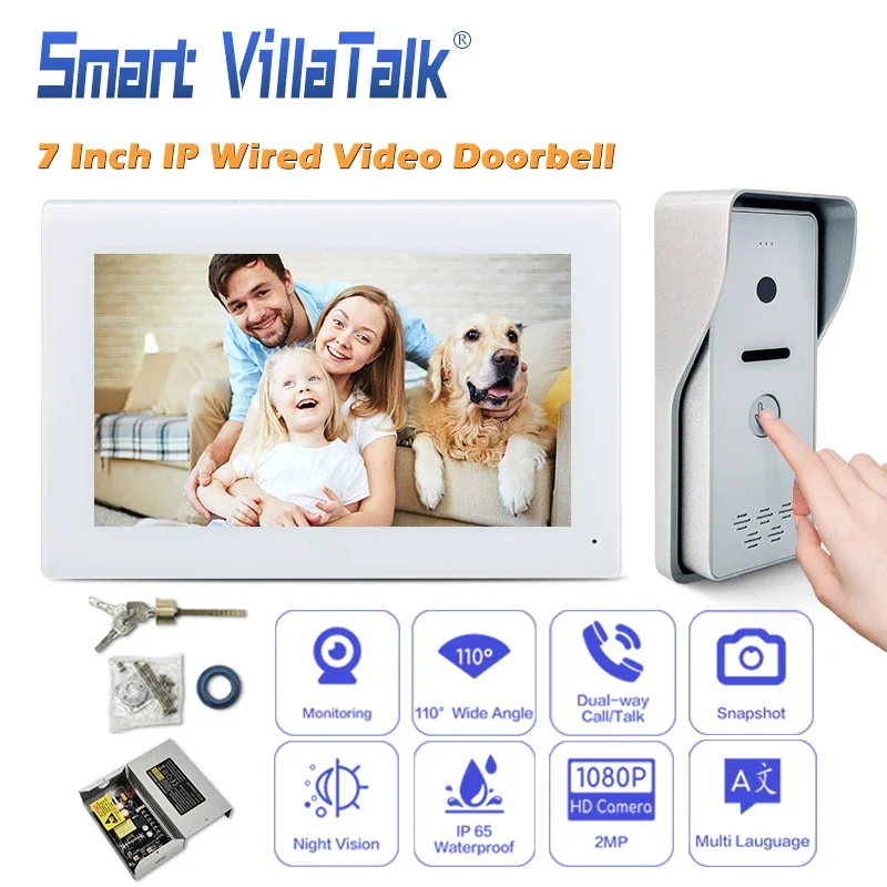 

Leading Technology aluminum alloy wired video intercom systems customized 1024600 pixel touch screen waterproof video door phone