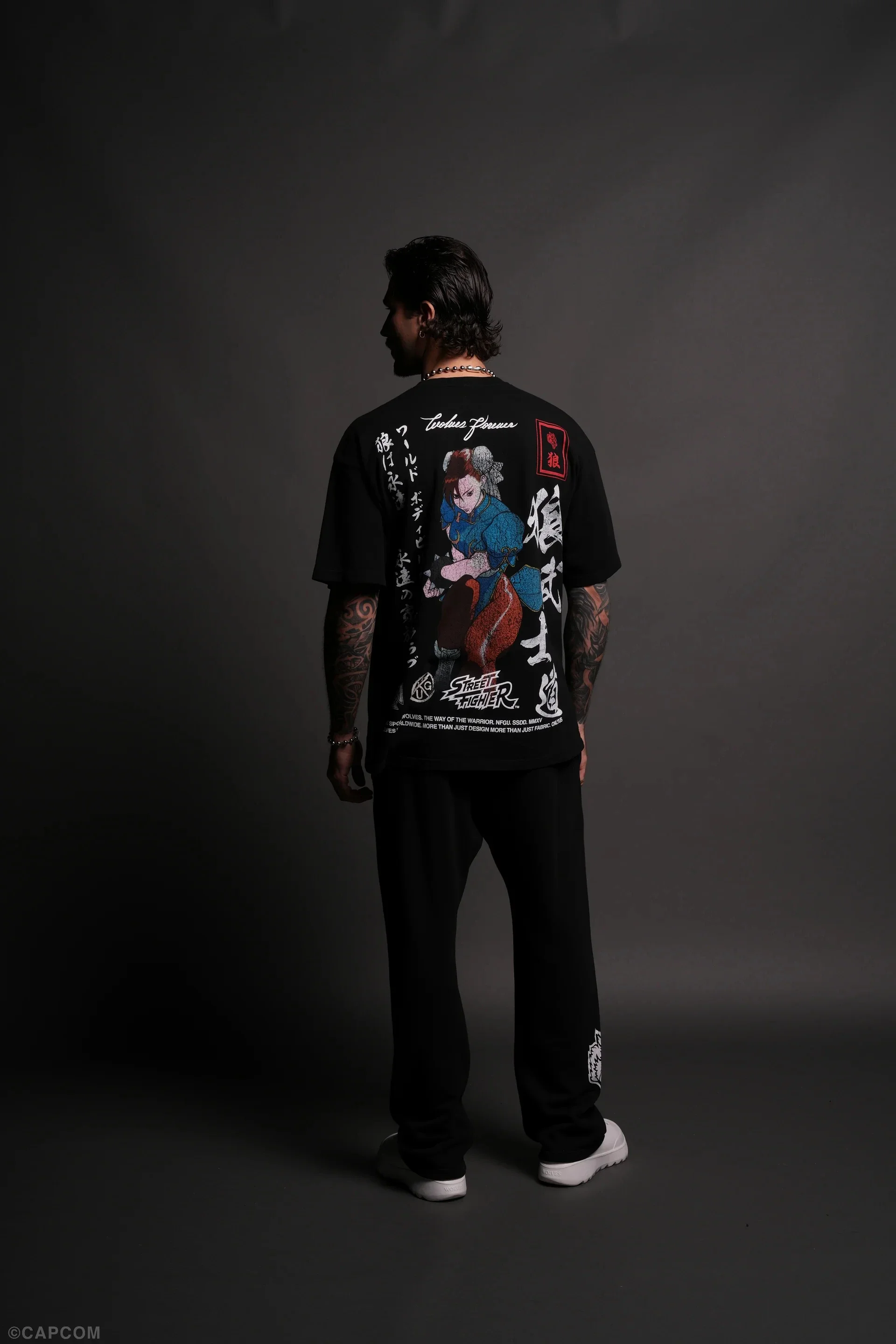 WOLVES CLUB STABILITY "PREMIUM" OVERSIZED TEE IN BLACK Summer Men's and Women's T-shirt Fashion Loose Printed Tops