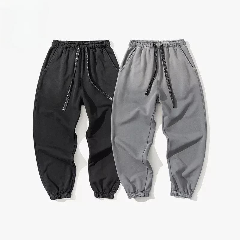 

Men Streetwear Hip Hop Loose Casual Sport Pants Jogger Sweatpants Unisex Trousers Plus Size 450g Washed Cotton Wax Print Pants