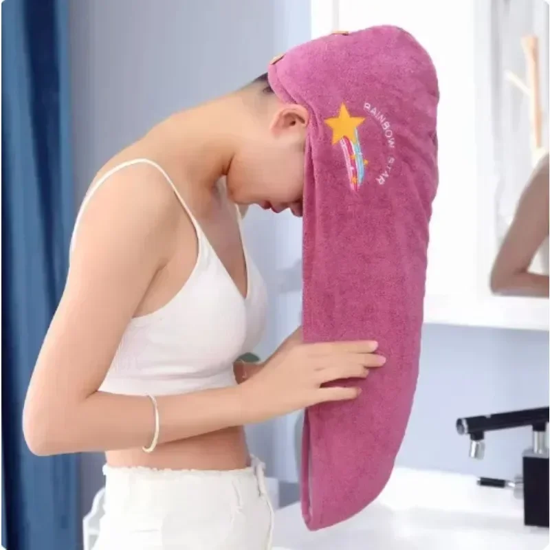 Hot Quickly Dry Hair Hat Super Absorbent Soft Bathroom Women Head Towels Girls Cute Hair Towel Hair Dry Wrap Bonnets