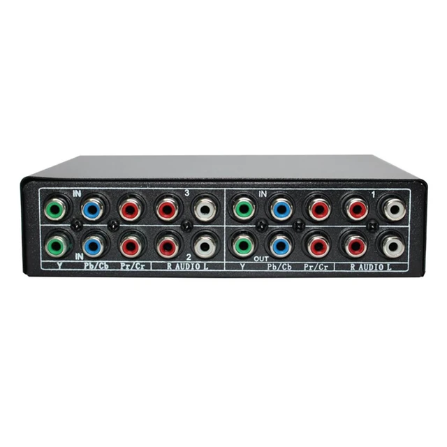 Коммутатор компонентов RGB, переключатель 5 RCA, 3-сторонний YPBPR-кабель, коммутатор компонентов AV для PS2 Wii, DVD-плеера, ТВ 1