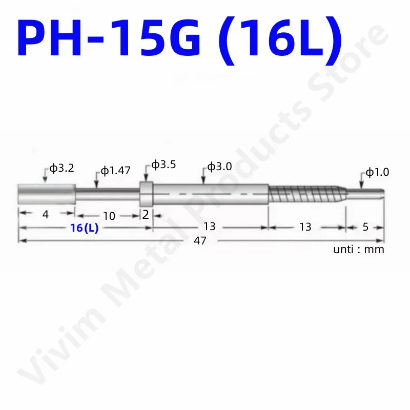 20/50PCS PH-15G 16L 18L 20L 23L 28L Länge PCB Frühling Test Sonde ICT Test Sonde Test Pin für PCB Test G Kopf G Tipp Dia 3,2mm – Detail 10