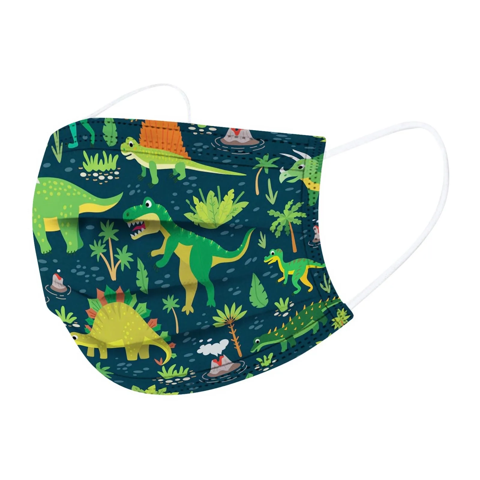 Child Kids Dinosaur Disposable Face masque 3Ply Ear Loop Protective маска 10PC mascarilla Monder Scarf Halloween Cosplay MasK