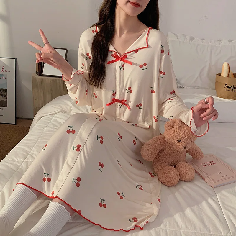 Pajama Dresses for Women in Spring and Autumn, Long Sleeved