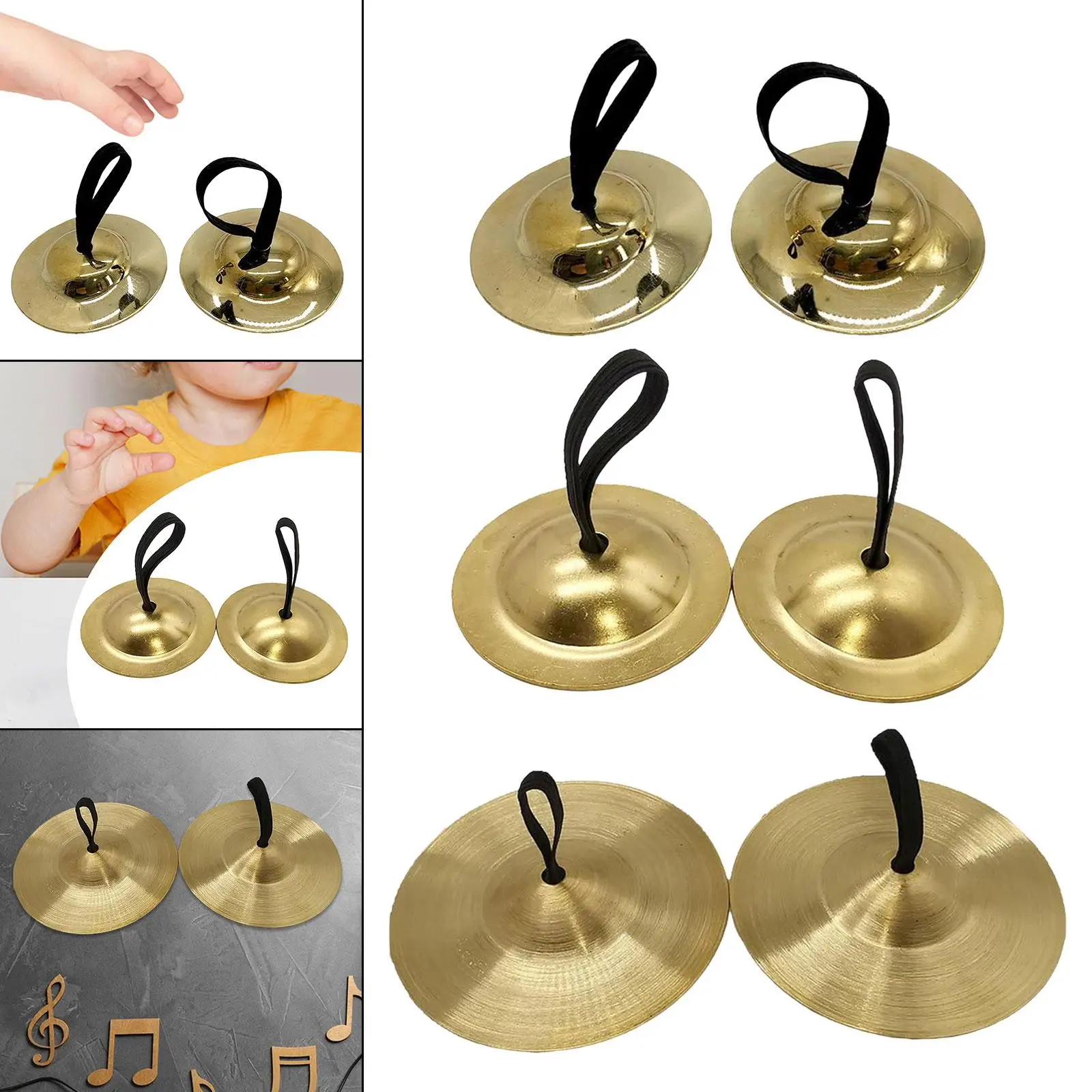 Kids Handheld Cymbals, Finger Cymbals, Percussion Musical Instrument, Crash