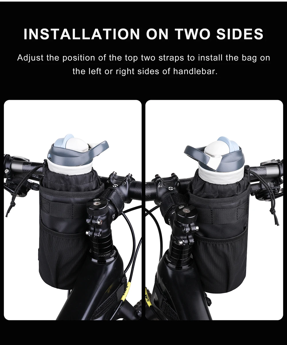 Rhino walk fahrrad flaschen halter fahrrad wasser flaschen träger beutel isolierter kessel mtb rennrad lenker tasche zubehör – Detail 10