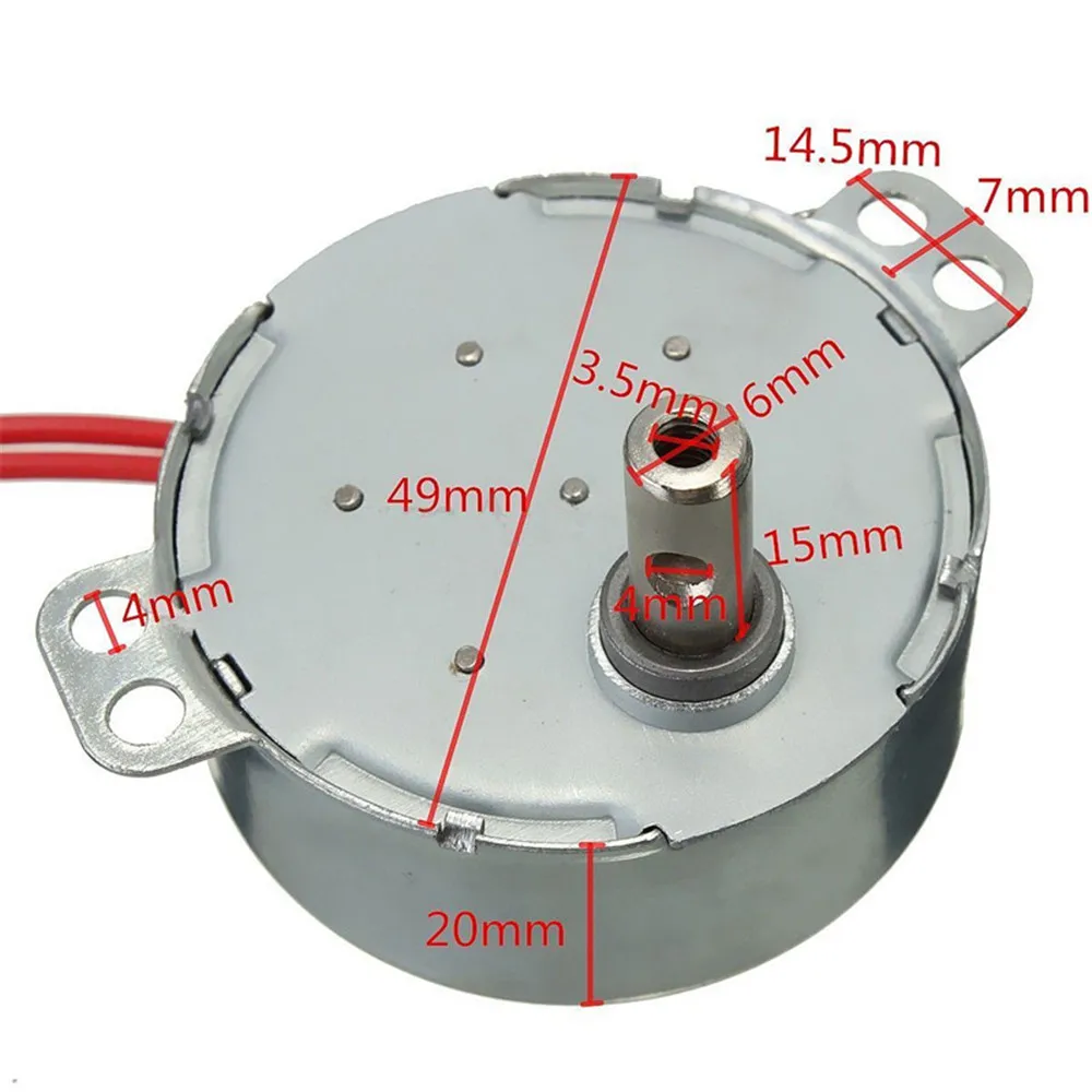 Stable Synchronous Motor Pro TYC-50 AC 220V 12V 50/60Hz Torque 4KGF.CM 4W CW/CCW Microwave Turntable for Electric Fan 5-6 r/min microwave turntable motor