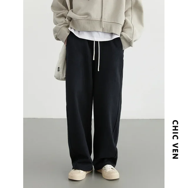CHIC VEN Women Casual Pants Loose Casual New High Waist Wide Leg Woman Trousers Sports Streetwear Autumn Winter 2023 6