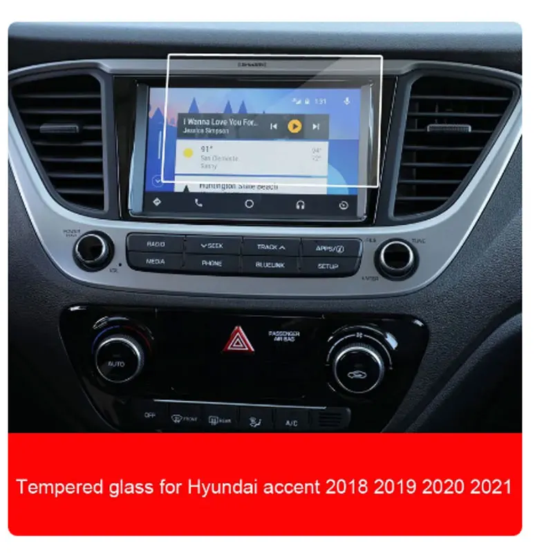 

for Hyundai Accent Sedan 2018 2019 2020 2021 year GPS Navigation Screen Steel Control Screen Tempered Glass Protective Film