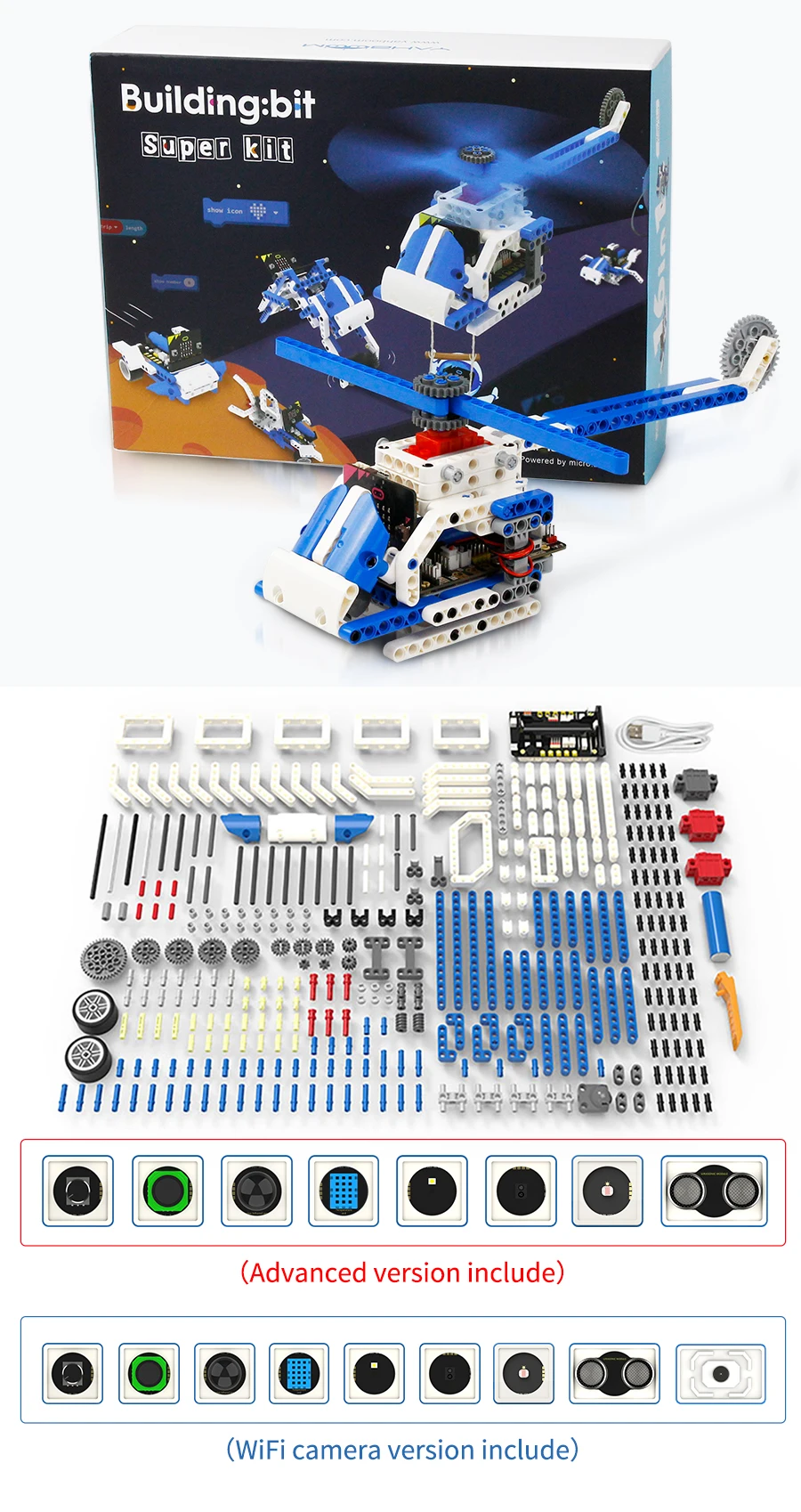 BBC Microbit V2 Robot Kit 16 in 1 STEM Projects with Sensor Module DIY ...