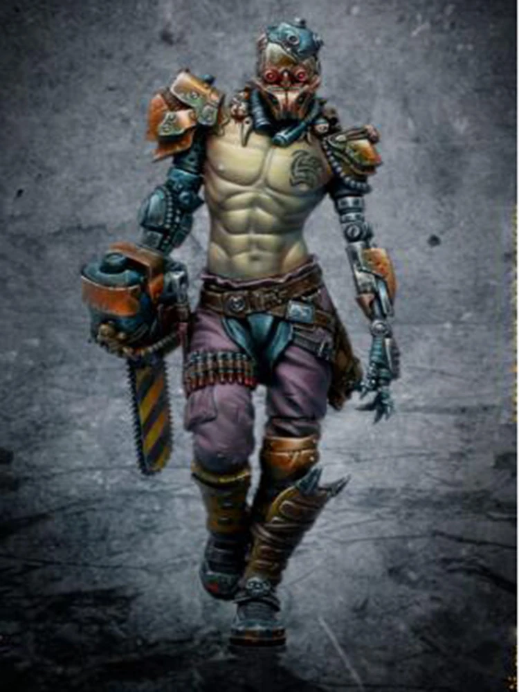 Unmontierter 1/24 75 mm alter Standkrieger mit Sockel, Miniaturmodellbausätze aus Kunstharz, unbemalt