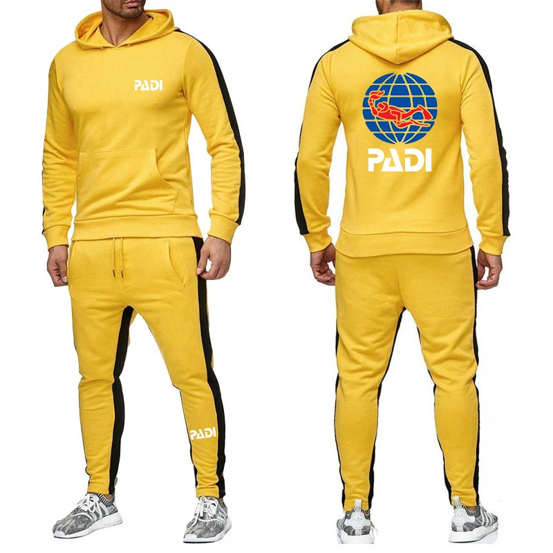 2023 scuba driver Padi men's new spring and autumn hooded sweatpants suit Harajuku jacket sports comfortable and casual solid co