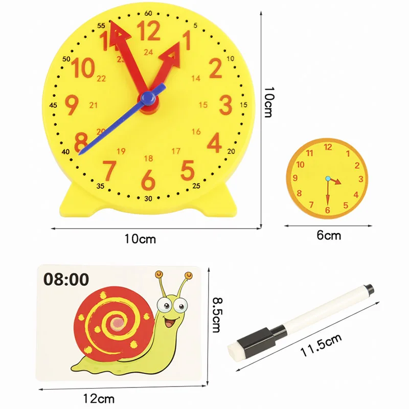 Children Montessori Clock Educational Toys Hour Minute Second Cognition Matching Puzzle Toys Kids Early Preschool Teaching Aid 6