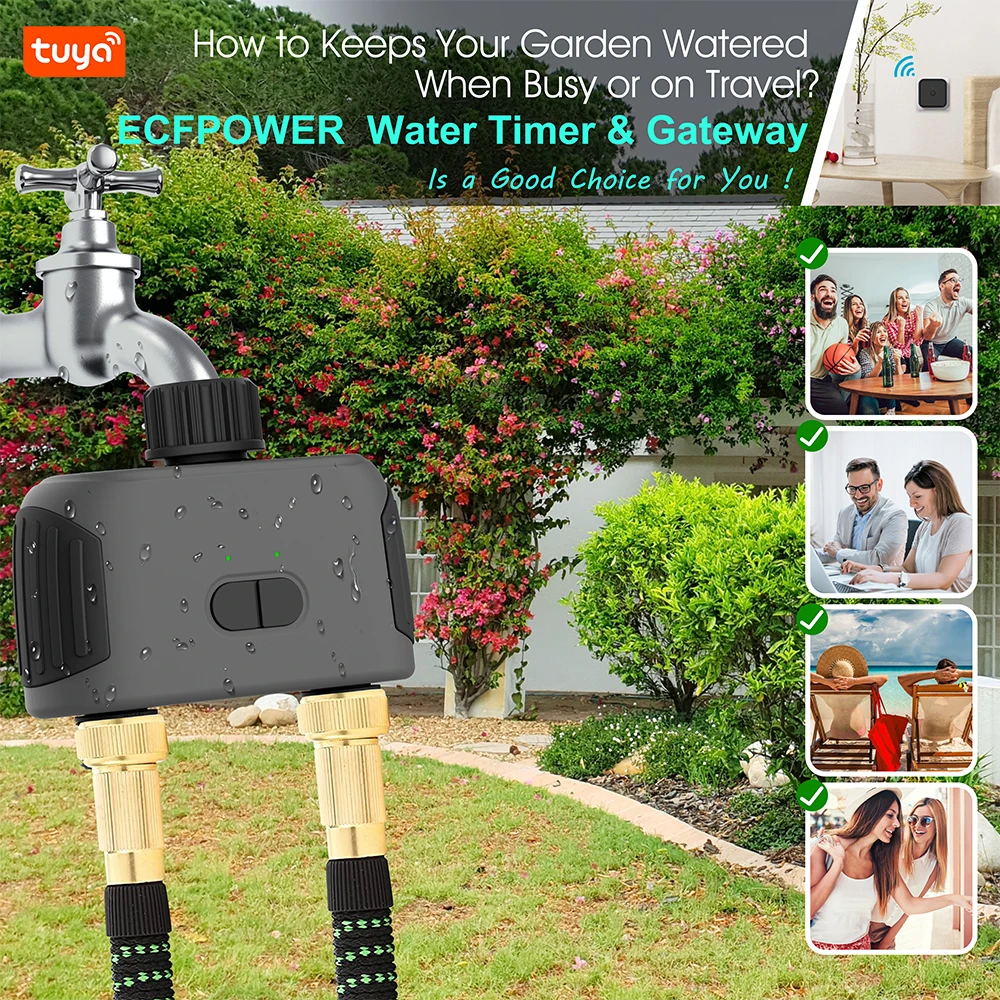Alexa Tuya Smart Bluetooth 1/2-Outlet Garden Water Timers