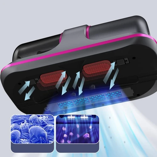 무선 매트리스 진공 청소기, 휴대용 UV-C 침대 먼지 제거기, 심층 청소 소파 전문가, 강력한 흡입, 12Kpa 4