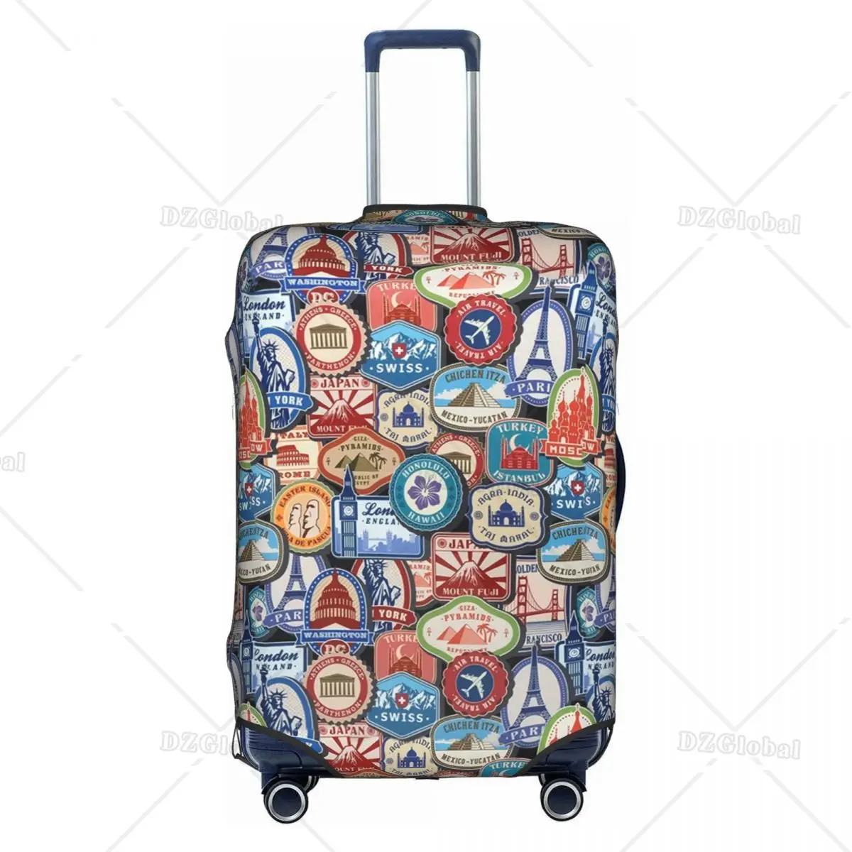 Landmark Sticker Travel Luggage Cover Suitcase Protector Fits 18-32 Inch Luggage