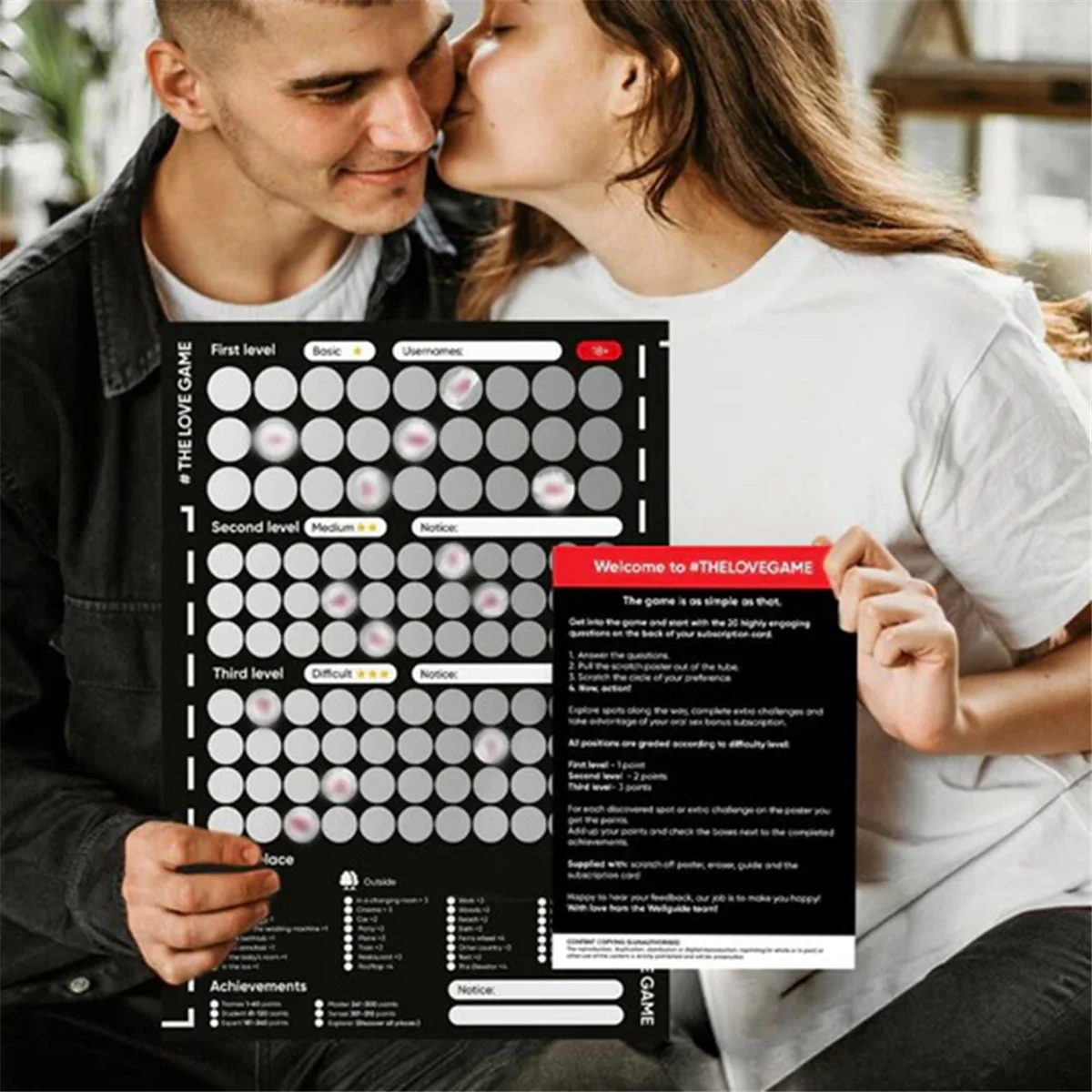 The Love Game Scratch Off Poster Game for Couples Valentine's Day Gifts Wall Poster Gift for Her and Her league of legends poster anime poster vintage posters poster prints diy poster sticker