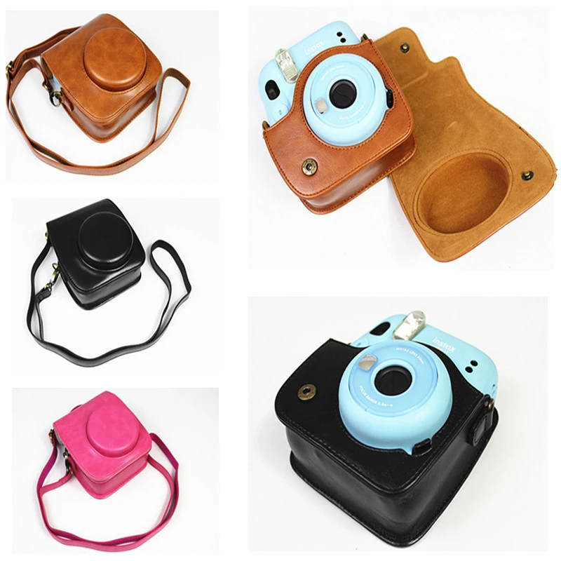 

PU Leather Case Bag Full Body Protector for Fujifilm instax mini 11 Instant Film Camera Protective Cover with Shoulder Strap