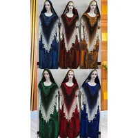 Robe longue musulmane pour femmes africaines, grande robe, impression de rendu, forage à chaud, artisanat, grande taille, foulard, nouvelle collection 2026 5